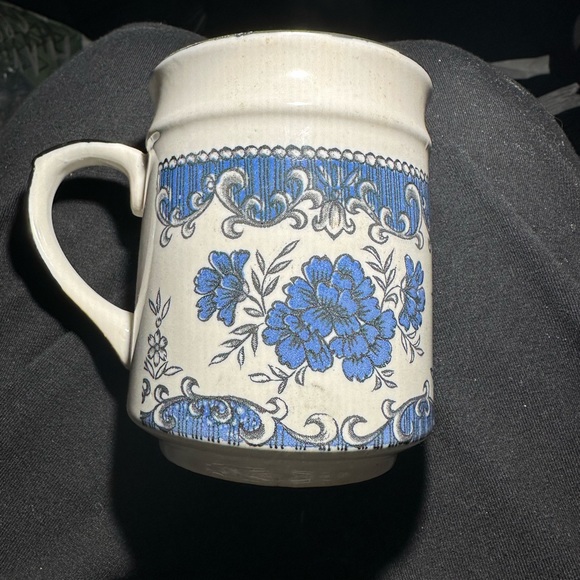 Dining Vintage Colbolt Blue And White Japan Coffee Cup Large Rare
